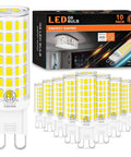 Ten Pack G9 LED Bulbs 6W For Halogen Replacement 60W, Ultra Bright 6000K Daylight Glow, T4 Chandelier Lighting, product arrangement
