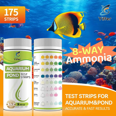 175 Count Aquarium Water Test Strips For Fish Tanks And Ponds Delivers Hella Sharp Ammonia Nitrite Testing With No Sweat Routine and Kit with color chart