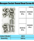 Hex Socket Hexagon Button Cap Head Metric Machine Bolt Assortment Kit M2 Through M10 For DIY Projects And Metalworking Precision Fasteners And Hardware Essentials M10 304 stainless steel bolts in storage case