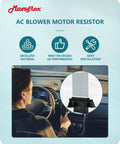 Toyota Tacoma Blower Motor Resistor For Manual AC Control Upgrade with driver, product info icons, and resistor image