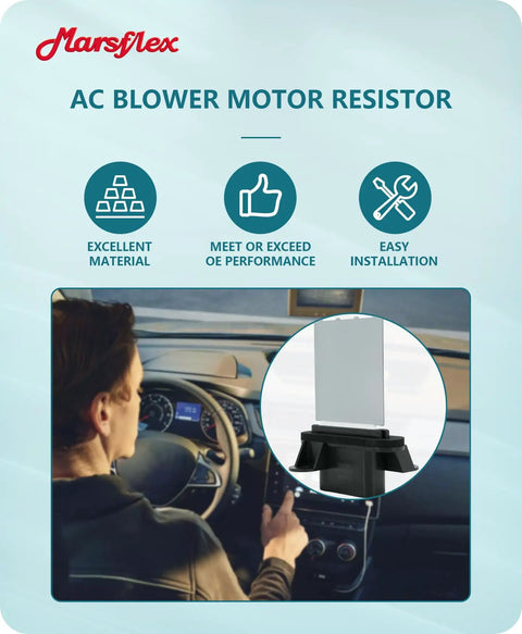 Toyota Tacoma Blower Motor Resistor For Manual AC Control Upgrade with driver, product info icons, and resistor image