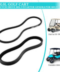 2 Pack Heavy Duty Golf Cart Drive And Starter Belt Kit For DS 1997 And Up And Precedent 2004 And Up With FE290 FE350 Engines