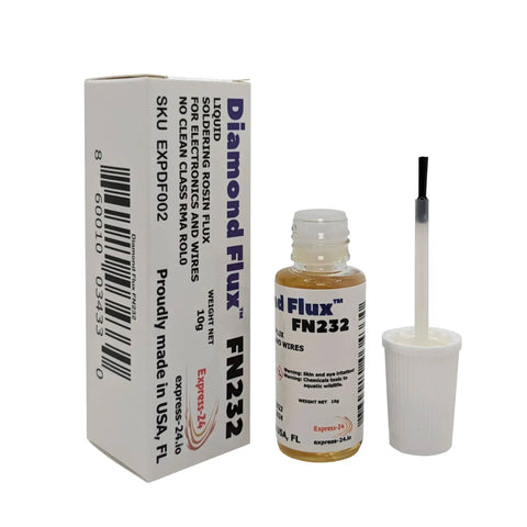 FN232 Liquid Soldering Flux With Built In Brush Cap For Electronics And Printed Circuit Boards No Clean ROL0 Soldering Flux 10g