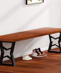 Desk with Black Metal Table Legs Set 28 Inch High By 24 Inch Wide, Two Tier DIY Desk Support, H Shape Design with sneakers underneath