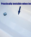 Image of invisible when installed Pre Cut 30x6 Anti Slip Stair Treads 15 Pack With Roller Clear Non Slip Grip Strips on bathtub