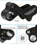 Two Pack Jewelers Loupe With Light 30X 60X 90X Triple Magnification For Coin Diamonds Gems Jewelry And Stamps Includes Spare Batteries