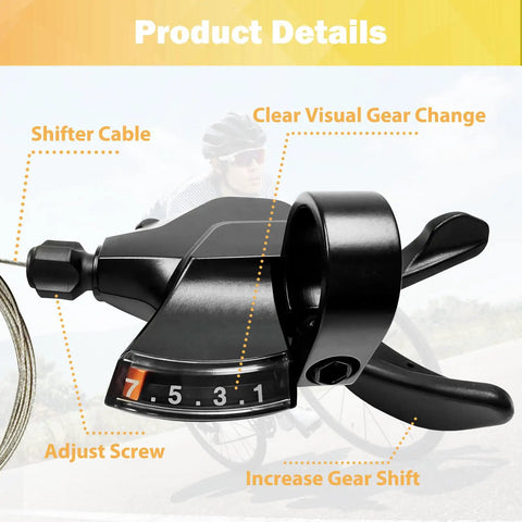 SL M315 7 Speed Right Thumb Gear Shifter for Mountain Road and Commuter Bikes with cable and gear indicators