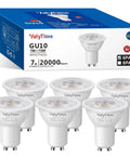 GU10 LED Light Bulbs 7W Warm White 3000K 650 Lumens 38 Degree Beam Flicker-Free Non Dimmable Track Lighting Replacement 6 Pack
