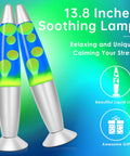 13.8 Inch Liquid Motion Table Lamp With Green Wax In Blue Liquid Creates Chill Vibe Night Light For Adults And Kids