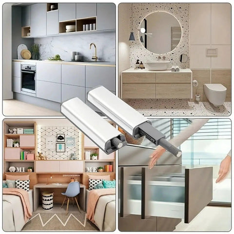 Magnetic Latches 4 Or 10 Pack 304 Stainless Steel Cabinet Hardware With Soft Close in modern kitchen and bathroom settings