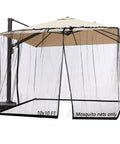 10 Foot Patio Mosquito Netting for Umbrella Cover With Zipper Windproof Screen Portable Foldable Net installed on umbrella