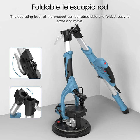 Beast 800W Electric Drywall Sander With 5 Speed Settings Foldable Design featuring telescopic rod for easy storage