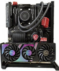 Open Frame Test Bench Case With Aluminum Rack Bracket For ATX Motherboards, Supports Air Cooling And 180mm Water Cooling, DIY Creative Vertical Overclocking Chassis Kit front view