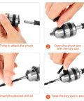 Steps to set up 3/8 Inch Hand Drill With Manual Crank And 8 Piece Drill Bit Set Safe Double Pinions Design Adjustable Chuck 1.5 To 10mm
