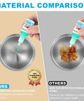Material comparison of Stainless Steel Mortar And Pestle Set With Non Slip Base For Spices Herbs And Pesto Making Heavy Duty
