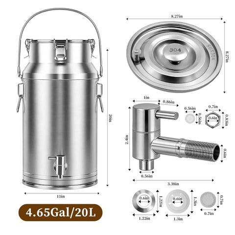 Beast Mode 20L Stainless Steel Beverage Dispenser With Faucet Thickened Body And Durable Handle Sealing Ring And Manual