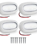 4 Pack Oblong LED Courtesy Lights for Boats and RVs No Brainer Cool White 12V IP67 Waterproof Interior Deck and Cockpit Accent Lighting