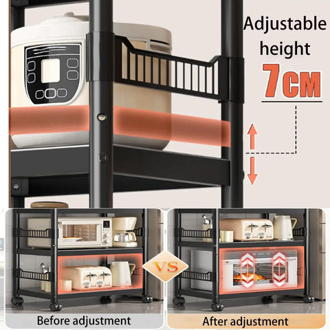 Adjustable height of Super Badass Heavy Duty Carbon Steel Shelving Unit With Kickass Four Tier Layout For Garage And Kitchen Organization.