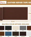 Leather Repair Patch Kit Self Adhesive 17x79 Inch Large Vinyl Patch Tape shown in brown with color options.