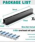 Must Have Heavy Duty Ceiling Storage Rack For Garage, Overhead Bin System With Adjustable Height, 176 Lb Capacity, 16 Inch Length