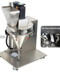 No Sweat Plug And Play Semi Automatic 10 To 200 Gram Powder Filler Machine With Clear Viewport And Mixer For Coffee Milk Feed Sugar Granule Packing Quick Setup Gear, stainless steel design with mixing feature.