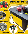 Detail view of Industrial Rebar Circle Bending Machine Automatic Steel Bar Coiler 4KW with buttons and lifting hook.