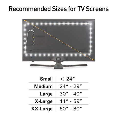 LED TV Backlight Strip Lights With USB Power, Remote Control, 15 Ambient Color Options And 10 Brightness Modes for 60 to 80 Inch TVs