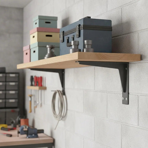 Heavy Duty Steel Shelf Bracket For Floating Shelves And Wall Mounted Desks Beefed Up For DIY Projects At Home Or In The Garage