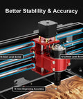 Twotrees TTC3018 Pro desktop CNC router, all-metal 3-axis engraving machine in red with 300x180x40mm working area