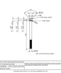 1/4-20 By 3-1/4 Inch Ti-6Al-4V Titanium Socket Head Cap Screw technical drawing with dimensions and specifications.