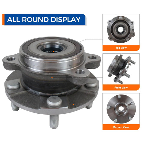Set Of 2 Front Wheel Hub Bearing Assemblies With ABS Encoder Direct Fit For Lexus HS250h, Scion tC, Corolla iM, all views