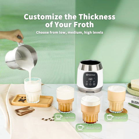 Barista Grade Milk Frother With Variable Temperature And Froth Thickness For Lattes And Hot Chocolate 21 Oz Capacity