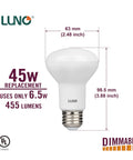 R20 Dimmable LED Bulb 6.5W 45W Equivalent 455 Lumens 2700K Soft White E26 Medium Base UL Listed 4 Pack Easy Dimming