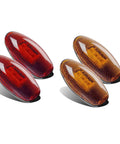 4 Piece LED Fender Bed Side Marker Lights Set For Sierra And Silverado Dually Trucks 1999-2013 with amber front and red rear markers