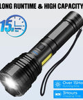 Ultra Bright USB Rechargeable LED Flashlight 2 Pack With High Lumen Performance Beast Mode Fast Charging Handheld Torch IPX7 Waterproof