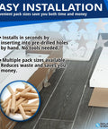 Heavy Duty Wooden Dowel Pins Six By Fifty Millimeter Straight Shot Replacement For Flat Pack Furniture And Wobbly Shelves Solid Core Joint Reinforcement Makes Quick Repairs, easy installation in pre-drilled holes.