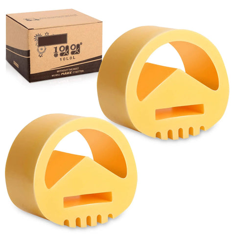 Two Pack Heavy Duty Motor Mount Vibration Dampener Engine Snubber For Club Car Ds Gas Precedent And Tempo Golf Carts packaging and yellow rubber mounts.