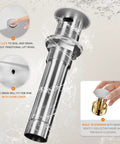 Brushed Nickel Vanity Faucet With 4 Inch Centerset Or Single Hole Setup, Swivel Spout, Pop Up Drain, Deck Plate, Water Supply Lines, Easy Install SGF03-10-BN pop-up drain feature