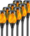 8 Pack Ultra Bright Solar Torch Lights With Flickering Flame, Outdoor Waterproof Solar Tiki Style Torches for Garden Pathway