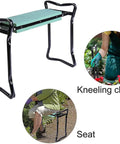 Garden Kneeler And Seat Heavy Duty Folding Bench With Thick Kneeling Pad And Removable Tool Pouch For Outdoor Lawn Care
