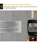 Demonstration of Slick Digital Wall Scanner And Straight Shot Stud Finder With Three Scan Modes detecting non-metal signals.