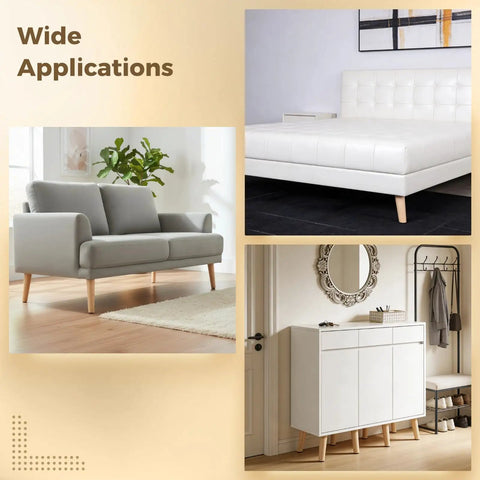 Solid Wood Furniture Leg Set 4 Pcs 7.9 Inch Angled Cone Legs on sofa, bed, and cabinet applications