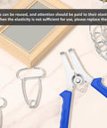 Heavy Duty 21 Pcs Miter Spring Clamp Kit With Stainless Steel Pliers Perfect For Woodworking, Photo Frames And Moldings To Build Solid Joints Fast, blue handles