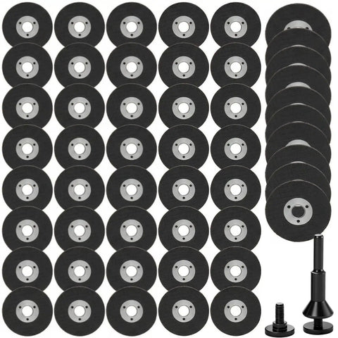50 Pack 2 Inch Die Grinder Cut Off Wheels With 3/8 Inch Arbor For Air Grinders And Rotary Tools Includes 1/4 Inch Stem Mount Mandrel Kit