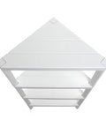 Hella Weather Resistant Plastic Corner Shelving Unit With Four Roomy Tiers Keeps Humidity Out Perfectly in bright white from above