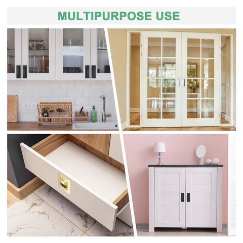 Two Pack Recessed Finger Pulls For Doors used on kitchen cabinets, sliding doors, drawer, and wardrobe; gold tone finish, stainless steel.