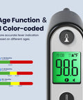Fast And Accurate Digital Ear Thermometer For Babies, Kids, And Adults With Three Age Modes, Ultra Quick Readings In Under One Second, Safe, Hygienic, And Easy To Use At Home; front view