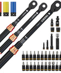 41 Piece Torque Wrench Set With Click Type Tools For Bikes, Motorcycles, Cars And Home Garage Maintenance Includes 4 To 20 Foot Pounds, 5 To 45 Foot Pounds, And 15 To 165 Foot Pounds With 3 Percent Accuracy Plus Extensions, Sockets And Bits, 3 torque wrenches with sockets and bits