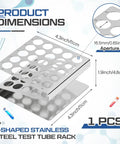 Z Shaped 25 Hole Stainless Steel Test Tube Rack For 16mm Tubes 5 By 5 Holder Stand Storage For Scientific Experiments Durable