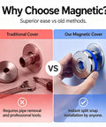 Comparison of traditional faucet cover and Two Piece Magnetic Split Faucet Covers Adjustable Pipe Escutcheon Plates for easy install.